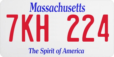 MA license plate 7KH224