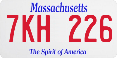 MA license plate 7KH226