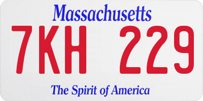 MA license plate 7KH229