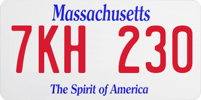 MA license plate 7KH230