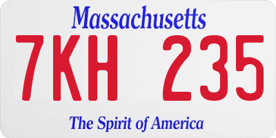 MA license plate 7KH235