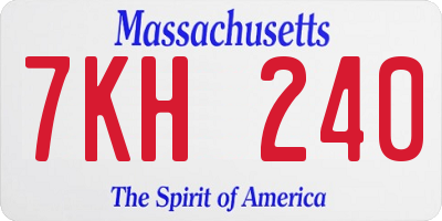 MA license plate 7KH240
