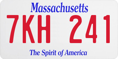 MA license plate 7KH241