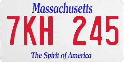 MA license plate 7KH245
