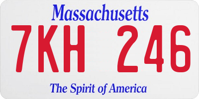 MA license plate 7KH246
