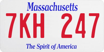 MA license plate 7KH247