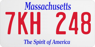 MA license plate 7KH248