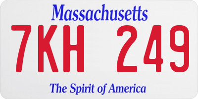 MA license plate 7KH249