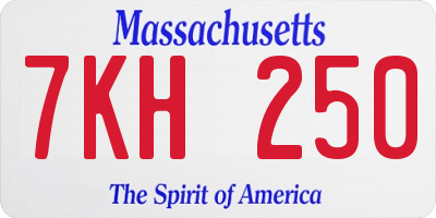 MA license plate 7KH250
