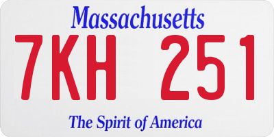 MA license plate 7KH251