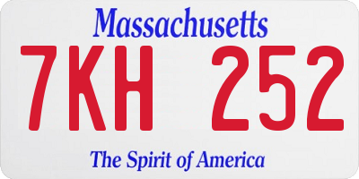MA license plate 7KH252