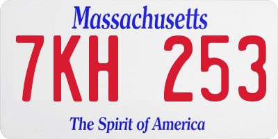 MA license plate 7KH253
