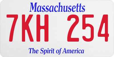 MA license plate 7KH254