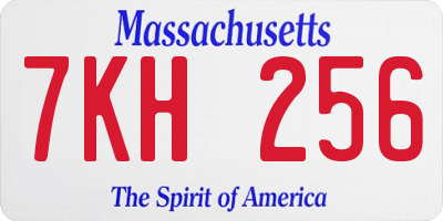 MA license plate 7KH256
