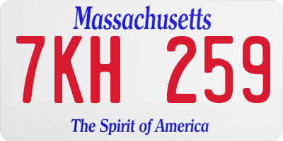 MA license plate 7KH259