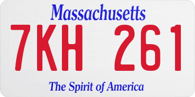 MA license plate 7KH261