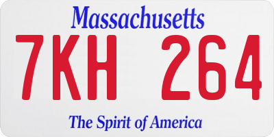 MA license plate 7KH264
