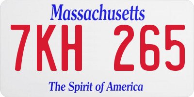MA license plate 7KH265