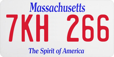 MA license plate 7KH266