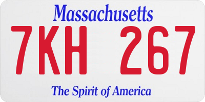 MA license plate 7KH267