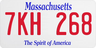 MA license plate 7KH268