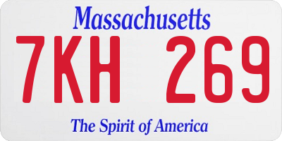 MA license plate 7KH269