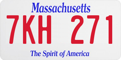 MA license plate 7KH271