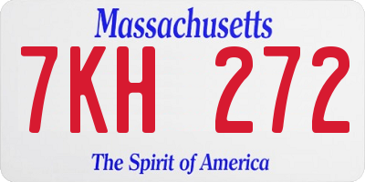MA license plate 7KH272
