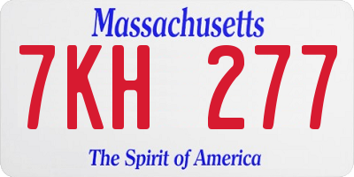 MA license plate 7KH277
