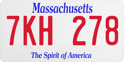 MA license plate 7KH278