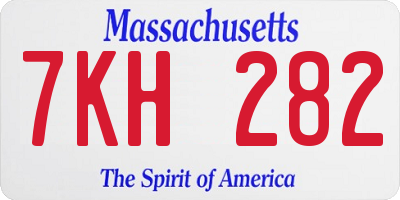 MA license plate 7KH282
