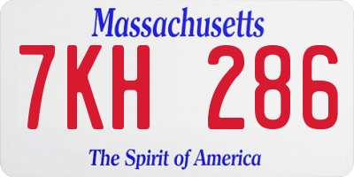 MA license plate 7KH286