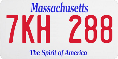 MA license plate 7KH288