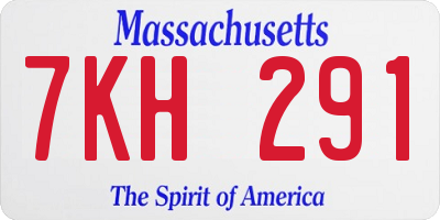 MA license plate 7KH291