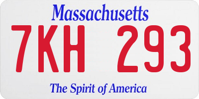 MA license plate 7KH293