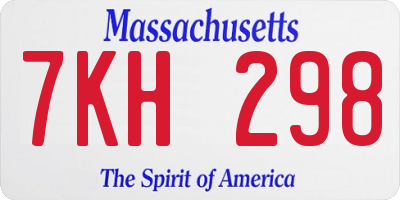 MA license plate 7KH298