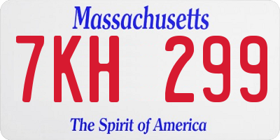 MA license plate 7KH299