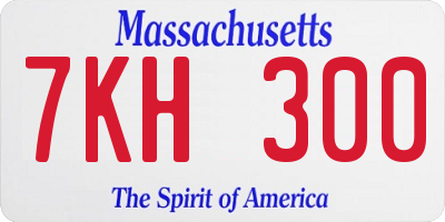 MA license plate 7KH300