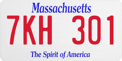 MA license plate 7KH301