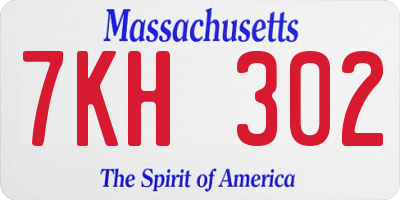 MA license plate 7KH302