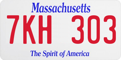 MA license plate 7KH303