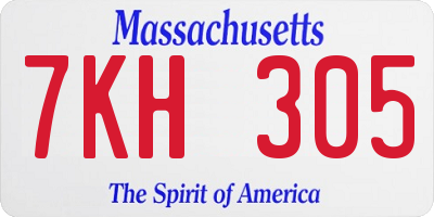 MA license plate 7KH305