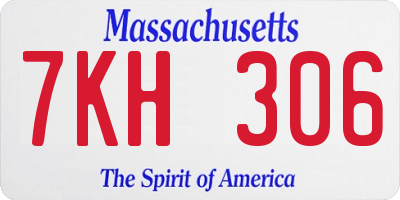 MA license plate 7KH306