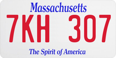 MA license plate 7KH307