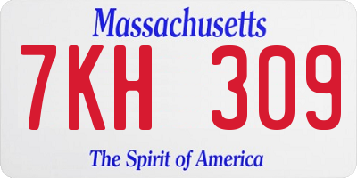 MA license plate 7KH309