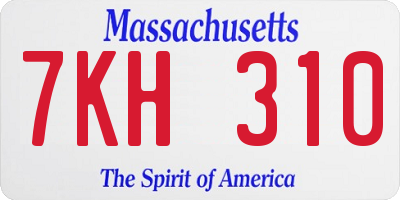 MA license plate 7KH310