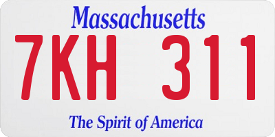 MA license plate 7KH311