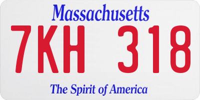 MA license plate 7KH318