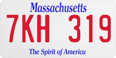 MA license plate 7KH319
