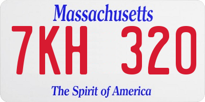 MA license plate 7KH320
